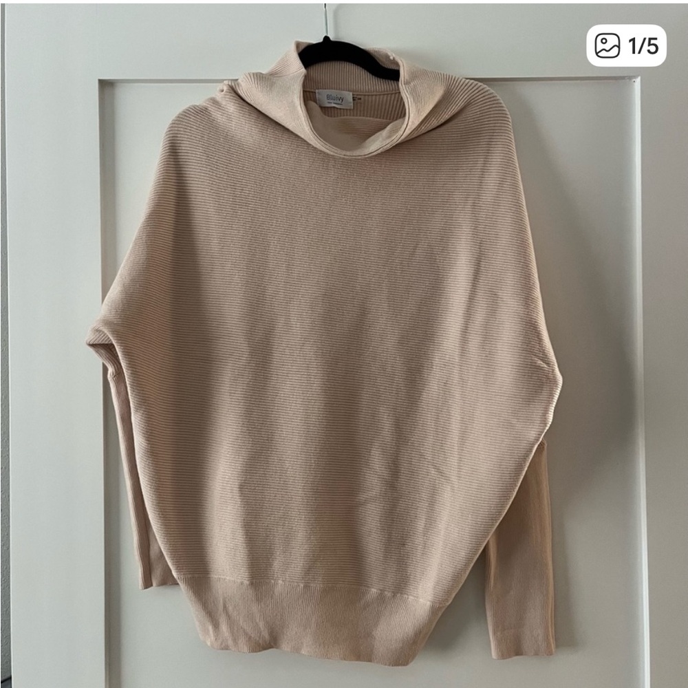 Pinkblush Women's Maternity Cowl Neck Sweater in Beige